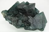 Blue-Green Octahedral Fluorite Cluster - China #215755-2